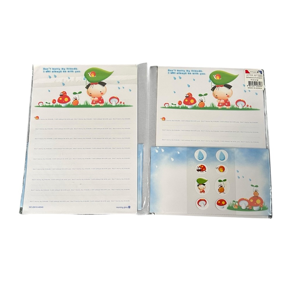Vintage Y2K Morning Glory Stationary Set x2 Cute Little Girl Mushrooms Bugs NWT